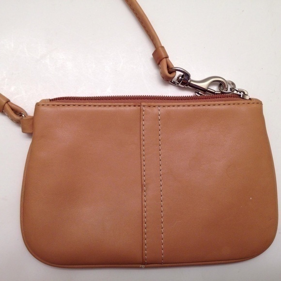 COACH neutral tone wristlet